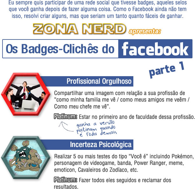 Os badges-clichês do Facebook – Parte 1