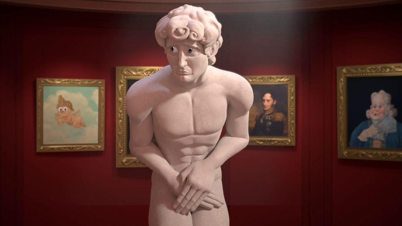 Animação hilária mostra a estátua Davi tentando esconder seu pequeno problema